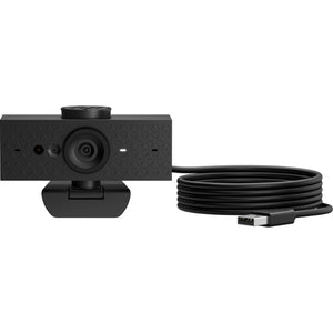 HP 625 USB FHD Conferencing Business Webcam - Tilt, Swivel, Dual-Noise Reducting Microphone, HDR, Windows Hello Compatible, Attachable - Black