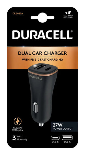 MOBILE CHARGER CAR USB/2P DR6026A DURACELL