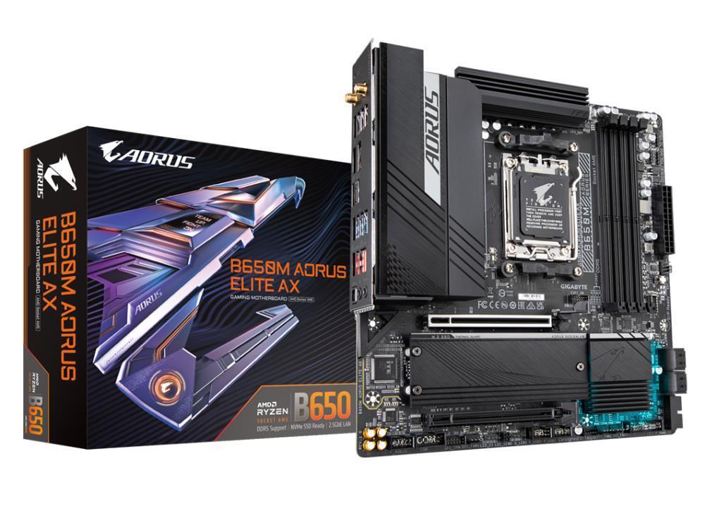 Mainboard|GIGABYTE|AMD B650|SAM5|Micro-ATX|Memory DDR5|Memory slots 4|2xPCI-Express 4.0 16x|2xM.2|1xHDMI|1xDisplayPort|4xUSB 2.0|7xUSB 3.2|1xUSB-C|1xOptical S/PDIF|1xRJ45|2xAudio port|B650MAORUSELITEAX1.2