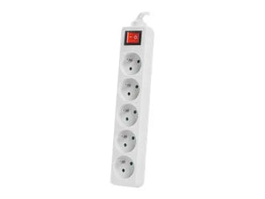 Lanberg Cable Power Strip, 5X French Outlets with Switch, Quality-Grade Copper, 3 m | PS1-05E-0300-W