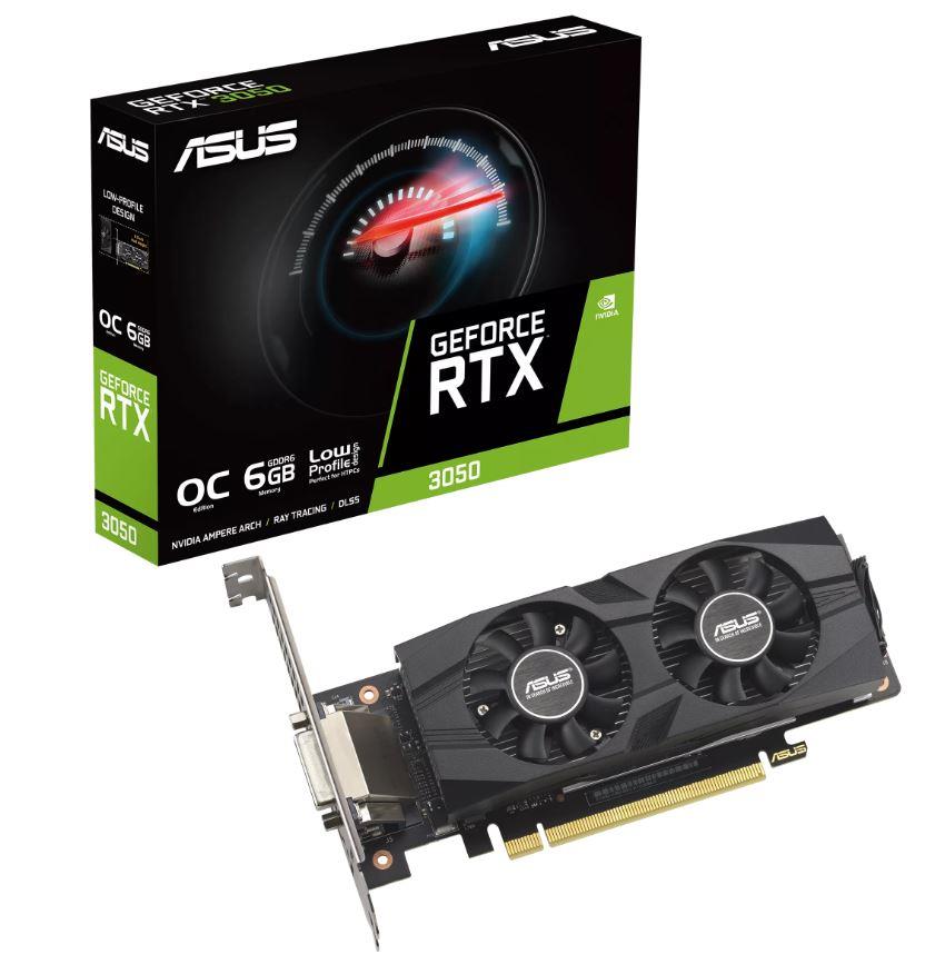 Graphics Card|ASUS|NVIDIA GeForce RTX 3050|6 GB|GDDR6|96 bit|Dual Slot Fansink|1xDVI-D|1xHDMI|1xDisplayPort|RTX3050-O6G-LP-BRK