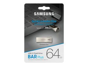 Samsung | BAR Plus | MUF-64BE3/APC | 64 GB | USB 3.1 | Silver