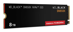 SSD|SANDISK|4800xTBW rating|Read speed 7200 MB/s|Write speed 6600 MB/s|NVMe Yes|PCI Express 4.0|M.2|8000 GB|POWERED BY SANDISK|Black SN850X|WDS800T2X0E
