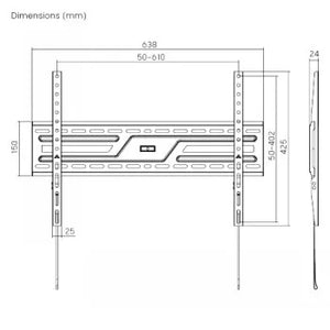 LH-GROUP SEINÄTELINE 32-86" 75KG FIXED