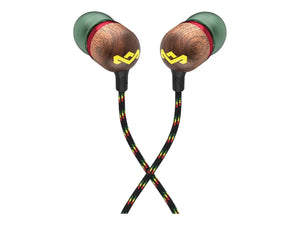 Marley Wired Earbuds | Smile Jamaica | Built-in microphone | USB Type-C | Rasta