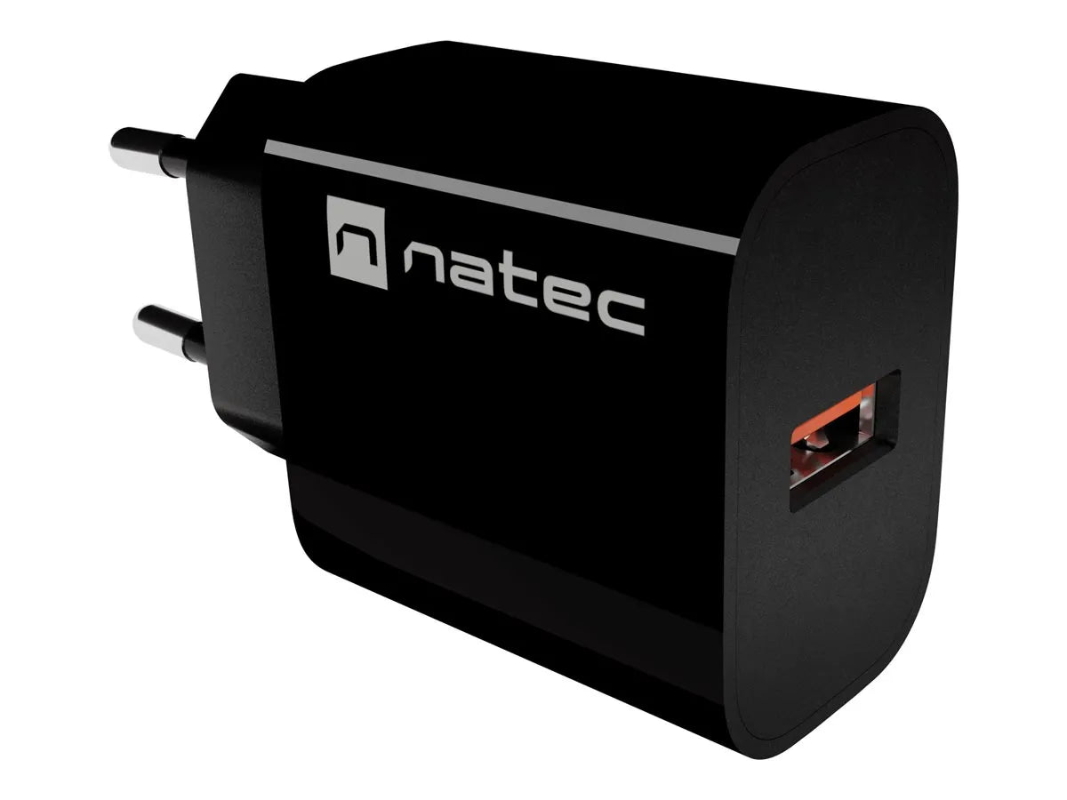 Natec Ribera USB Charger 1X USB-A 18W, Black