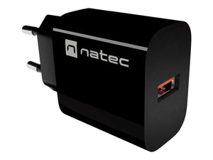 Natec Ribera USB Charger 1X USB-A 18W, Black