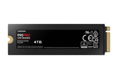 SSD|SAMSUNG|990 PRO with Heatsink|4TB|M.2|PCIe Gen4|NVMe|TLC|Write speed 6900 MBytes/sec|Read speed 7450 MBytes/sec|2.3mm|TBW 1200 TB|MTBF 1500000 hours|MZ-V9P4T0GW