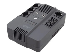 Digitus | All-in-One UPS | All-in-One UPS, 800VA/480W, LED 12V/9Ah x1, 4x CEE 7/7,3x IEC C13, USB, RJ45 | 800 VA | 480 W