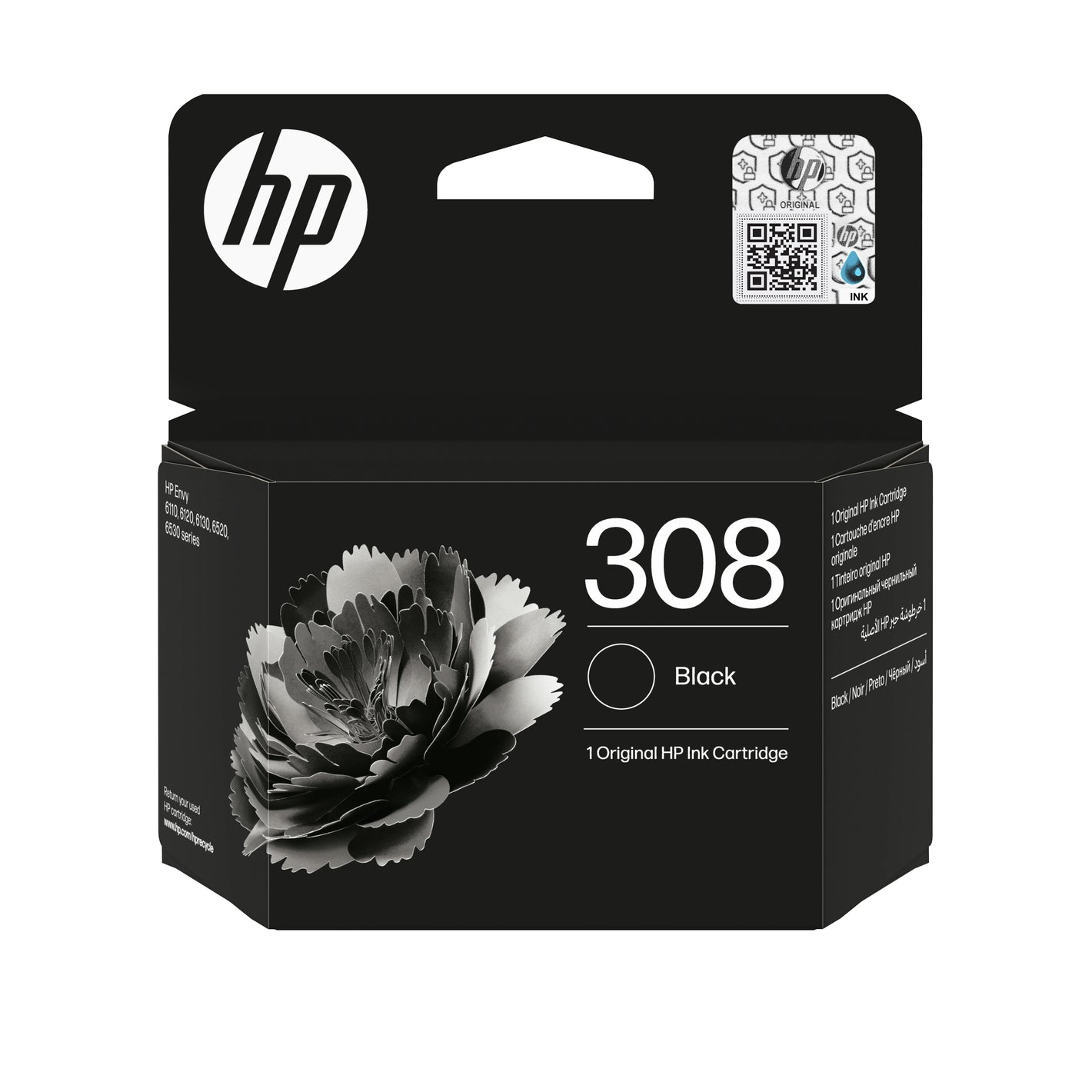 HP original ink 7FP21UE, HP 308, black, 160p