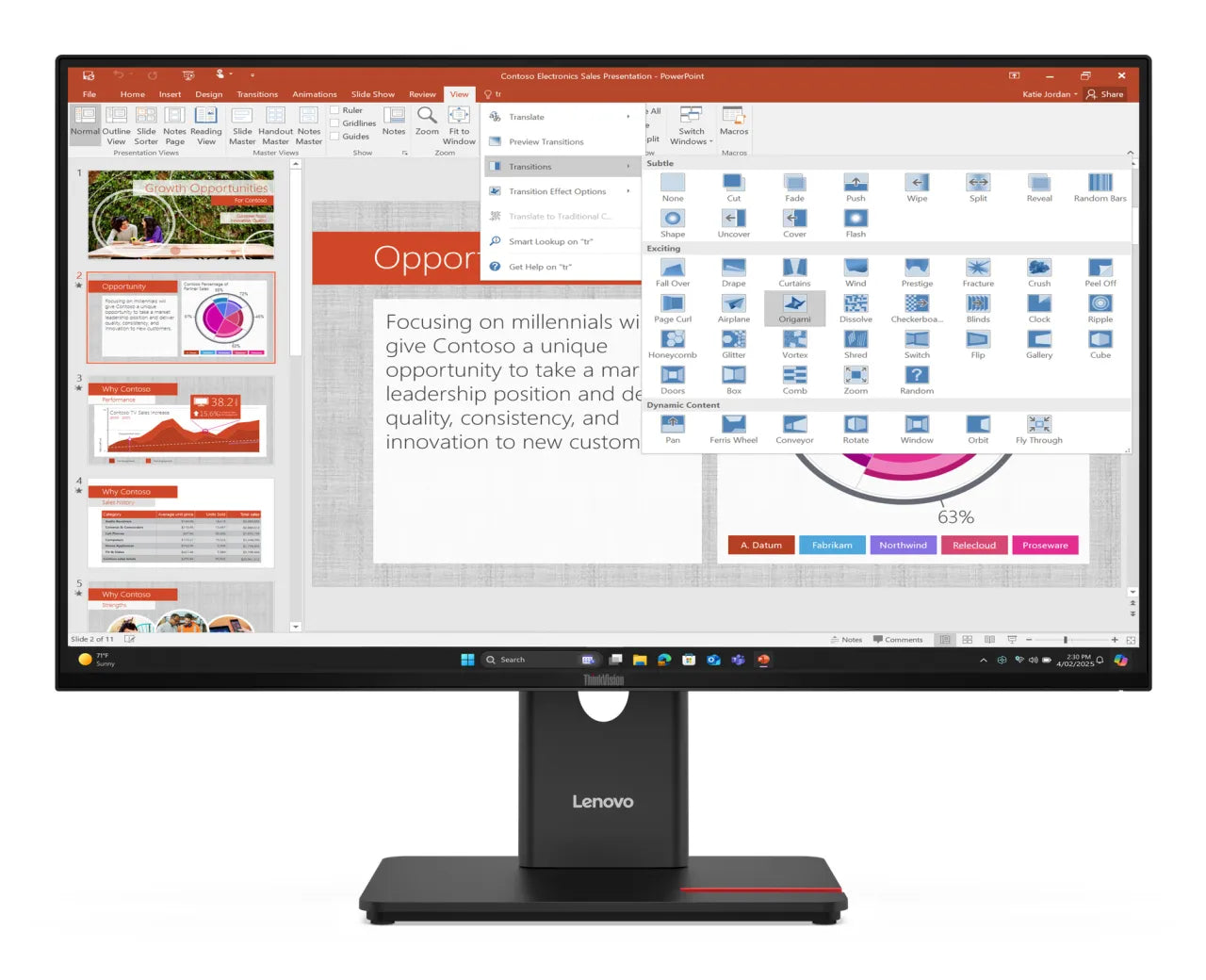 Lenovo Monitor  ThinkVision T27-40 Black (27 ")