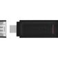 Kingston | USB Flash Drive | DataTraveler 70 | 128 GB | USB 3.2 Gen 1 Type-C | Black