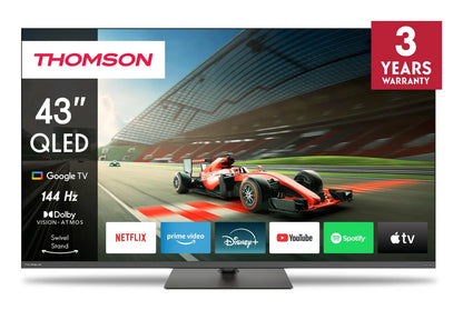 TV Set|THOMSON|43 "|4K Ultra HD|3840 x 2160 pixels|Flat|16:9|QLED Pro|43QG7C04