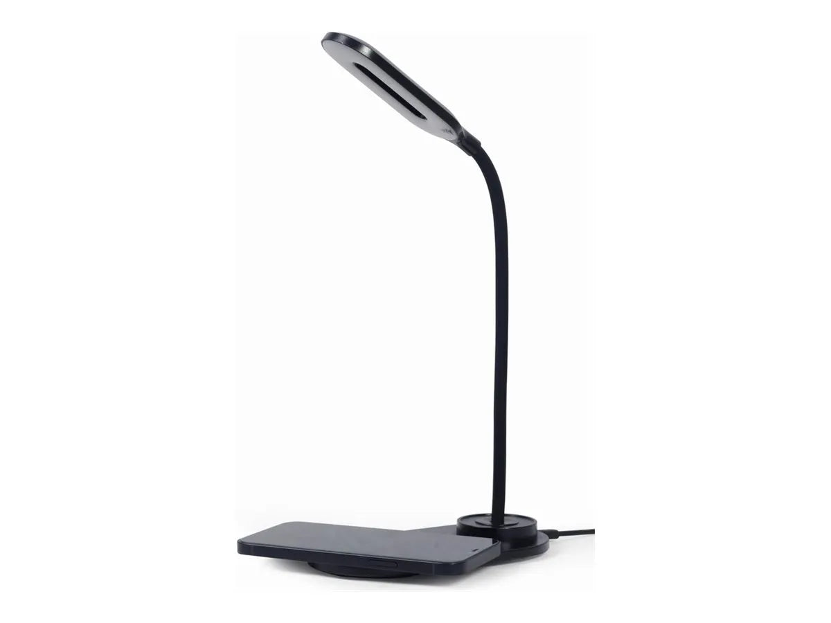 Gembird TA-WPC10-LED-01 Desk lamp with wireless charger, Black | Cold white, warm white, natural 2893-7072 K | Phone or tablet with built-in Qi wireless charging