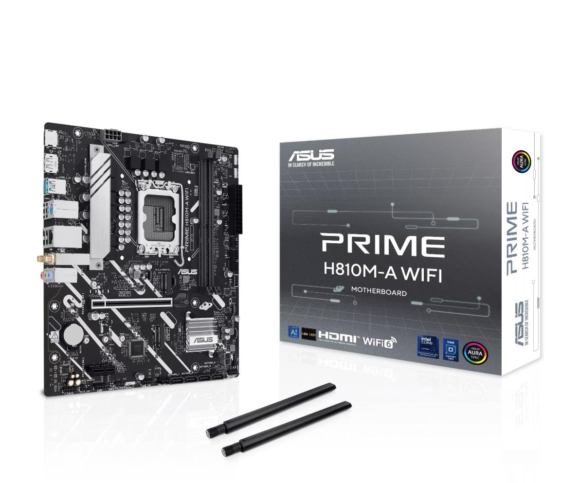 Mainboard|ASUS|Intel H810|LGA1851|Micro-ATX|Memory DDR5|Memory slots 2|PRIMEH810M-AWIFI