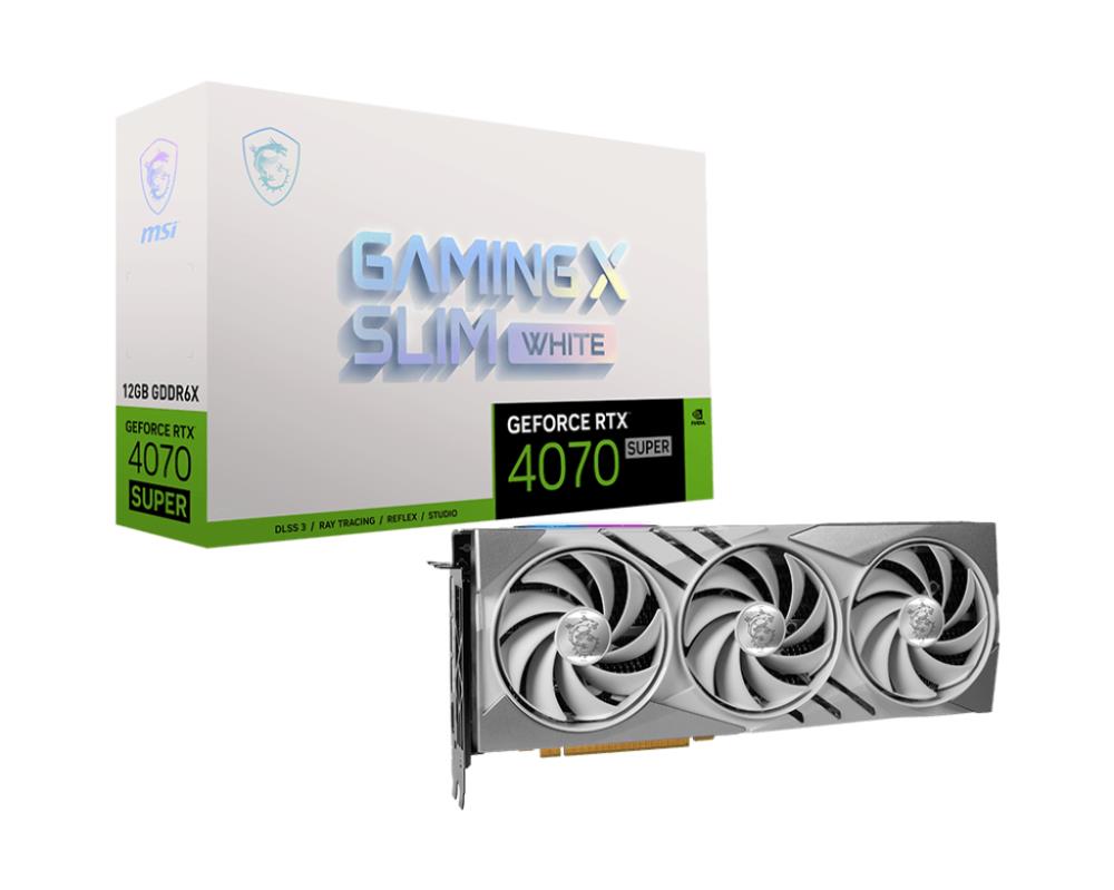 Graphics Card|MSI|NVIDIA GeForce RTX 4070 SUPER|12 GB|GDDR6X|192 bit|PCIE 4.0 16x|1xHDMI|3xDisplayPort|4070SUPGAMXSLIMWH12G