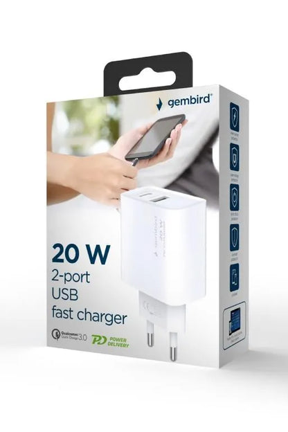 CHARGER USB UNIVERSAL QC3.0/TA-UC-PDQC20-01-W GEMBIRD