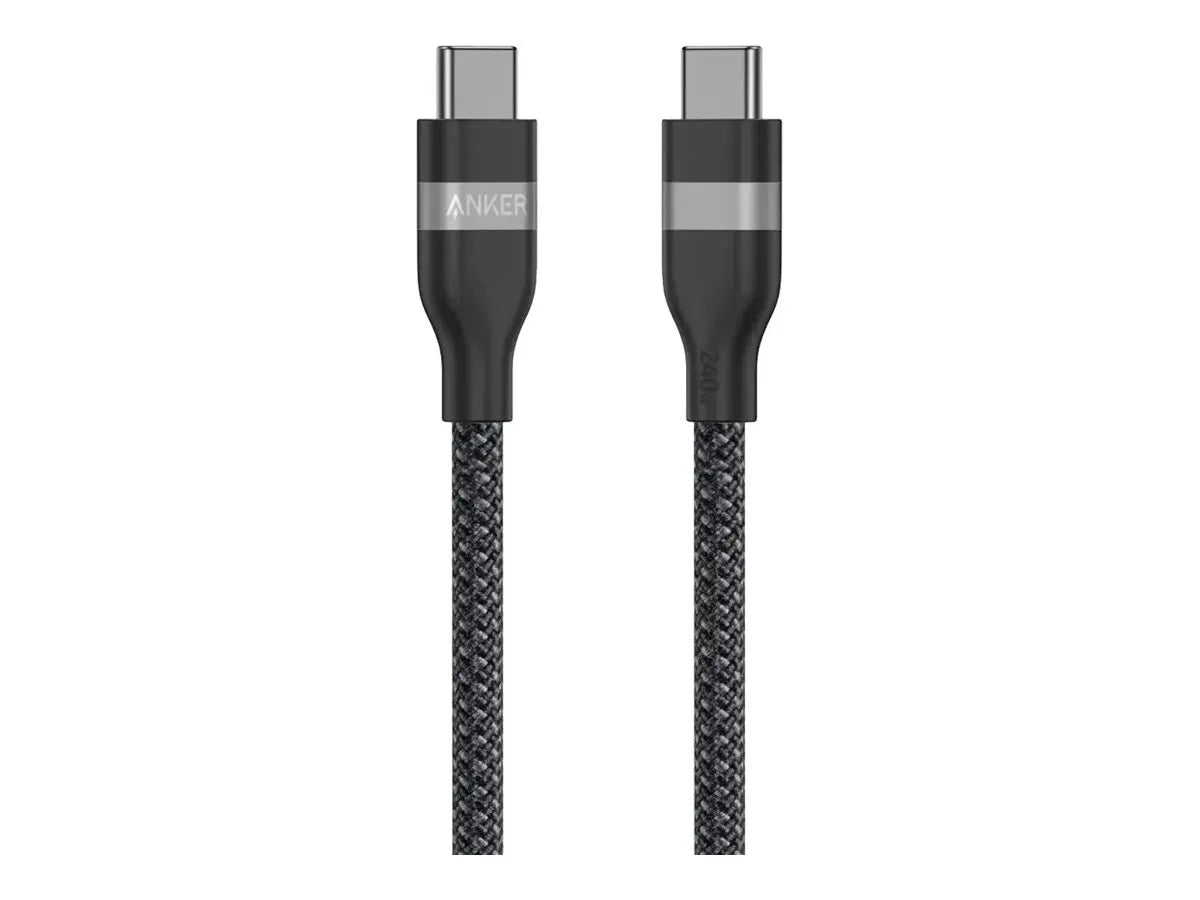 Anker USB-C to USB-C Cable Braided, 0.9m, 240W, Black | Anker USB-C Braided Cable, 0.9 m