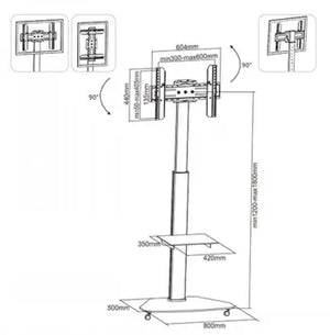 LH-GROUP FLOOR STAND WITH WHEELS 32-60"