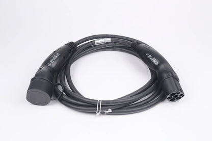 Evaka EV Charging Cable Type 2-Type 2, 22 kW, 32 A, 5 x 6 mm2, 1 x 0.5 mm2, 7 m | ITGAM3872 | Black