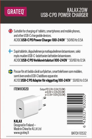 GRATEQ KALAX CHARGER PD USB-C 20W