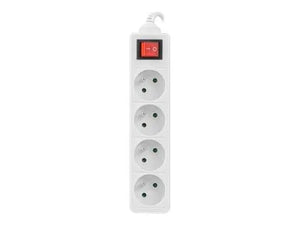 Lanberg Cable Power Strip, 4X French Outlets with Switch, Quality-Grade Copper, 1.5 m | PS1-04E-0150-W