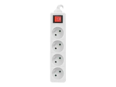 Lanberg Cable Power Strip, 4X French Outlets with Switch, Quality-Grade Copper, 1.5 m | PS1-04E-0150-W