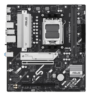 Mainboard|ASUS|AMD B850|SAM5|Micro-ATX|Memory DDR5|Memory slots 2|1xPCI-Express 4.0 16x|1xPCI-Express 5.0 16x|2xM.2|1xHDMI|1xDisplayPort|4xUSB 2.0|4xUSB 3.2|1xPS/2|3xAudio port|PRIMEB850M-K