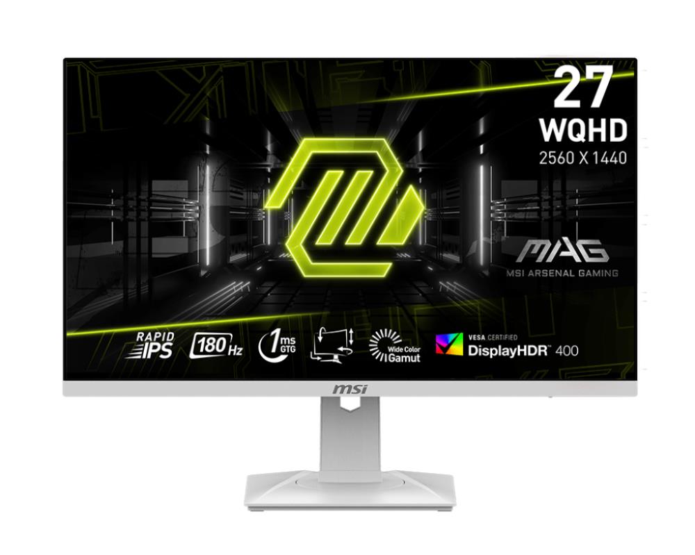 LCD Monitor|MSI|MAG 274QRFW|27"|Gaming|Panel IPS|2560x1440|16:9|180 Hz|Matte|1 ms|Swivel|Pivot|Height adjustable|Tilt|Colour White|MAG274QRFW