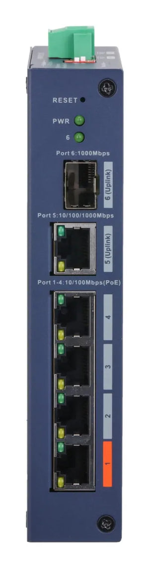 Switch|DAHUA|Switch type Managed|Switch layer L2|Form factor Desktop|4xRJ-45 ports|RJ-45 Ports Type Fast Ethernet (10/100)|4xFast Ethernet (copper) ports quantity|1xGigabit Ethernet (copper) ports quantity|1xSFP module slots quantity|1xFiber uplink p...