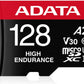 ADATA | AUSDX128GUI3V30SHA2-RA1 Memory Card | 128 GB | MicroSDXC | Flash memory class 10 | Adapter