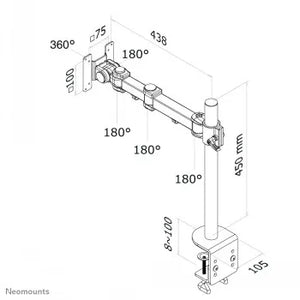 NEWSTAR FLAT SCREEN DESK MOUNT (CLAMP)  10-30" BLACK