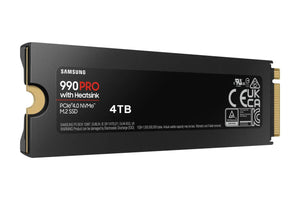 SSD|SAMSUNG|990 PRO with Heatsink|4TB|M.2|PCIe Gen4|NVMe|TLC|Write speed 6900 MBytes/sec|Read speed 7450 MBytes/sec|2.3mm|TBW 1200 TB|MTBF 1500000 hours|MZ-V9P4T0GW
