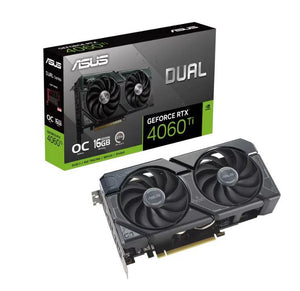 Graphics Card|ASUS|NVIDIA GeForce RTX 4060 Ti|16 GB|GDDR6|128 bit|PCIE 4.0 16x|GPU 2595 MHz|1xHDMI|3xDisplayPort|DUAL-RTX4060TI-O16G