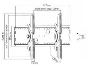 LH-GROUP WALL MOUNT 37-70" 600X400 TILT