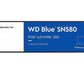 SSD|WESTERN DIGITAL|Blue SN580|1TB|M.2|PCIe Gen4|NVMe|TLC|Write speed 4150 MBytes/sec|Read speed 4150 MBytes/sec|2.38mm|TBW 600 TB|MTBF 1500000 hours|WDS100T3B0E