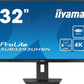 LCD Monitor|IIYAMA|XUB3293UHSN-B5|32"|4K|Panel IPS|3840x2160|16:9|Matte|5 ms|Speakers|Swivel|Height adjustable|Tilt|Colour Black|XUB3293UHSN-B5