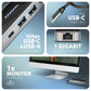I/O HUB USB-C 6IN1/GLASS 0.2M HMC-6GLN AXAGON