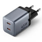 MOBILE CHARGER WALL 45W USB-C/2P GRAY FCDH0-EU VENTION