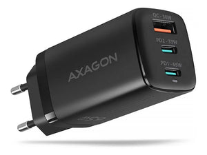 AXAGON GaN wallcharger 3x port (USB-A + 2x USB-C), 65W | ACU-DPQ65