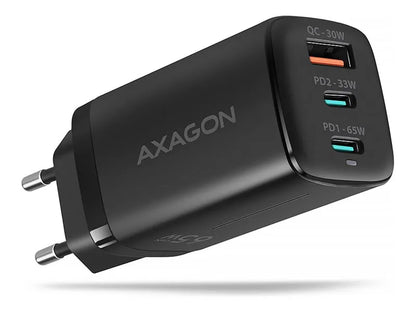 AXAGON GaN wallcharger 3x port (USB-A + 2x USB-C), 65W | ACU-DPQ65