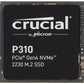 SSD|CRUCIAL|P310|1TB|M.2|PCIe Gen4|NVMe|3D NAND|Write speed 6000 MBytes/sec|Read speed 7100 MBytes/sec|TBW 220 TB|CT1000P310SSD2