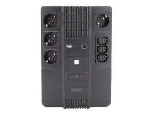 Digitus | All-in-One UPS | All-in-One UPS, 600VA/360W, LED 12V/7Ah x1, 4x CEE 7/7,3x IEC C13, USB, RJ45 | 600 VA | 360 W
