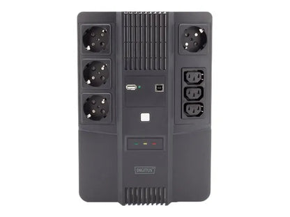 Digitus | All-in-One UPS | All-in-One UPS, 600VA/360W, LED 12V/7Ah x1, 4x CEE 7/7,3x IEC C13, USB, RJ45 | 600 VA | 360 W