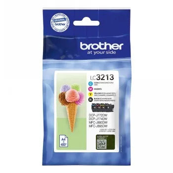 BROTHER LC3211VAL HIGH YIELD MULTI PACK (BK/C/M/Y), EACH 400 PAGES