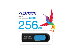 ADATA | USB Flash Drive | UV128 | 256 GB | USB Type-A | Black/Blue