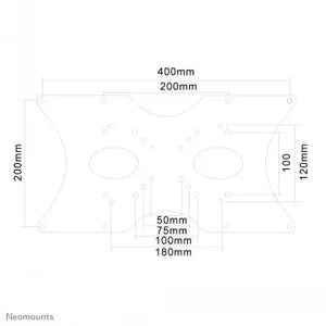 NEWSTAR VESA CONVERSION PLATE - VESA 75/100 - 200X100, 200X200, 400X200 - SILVER