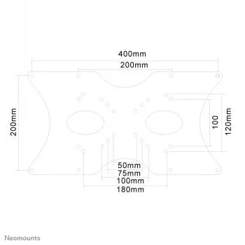 NEWSTAR VESA CONVERSION PLATE - VESA 75/100 - 200X100, 200X200, 400X200 - SILVER