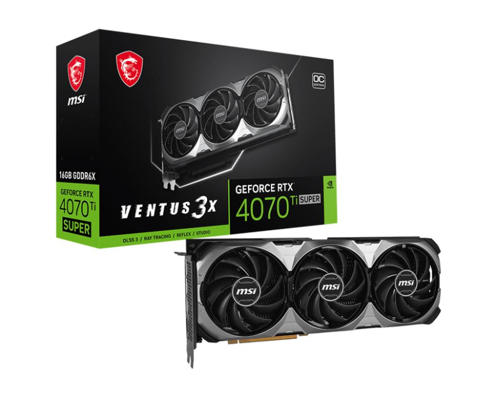 Graphics Card|MSI|NVIDIA GeForce RTX 4070 Ti SUPER|16 GB|GDDR6X|256 bit|PCIE 4.0 16x|Triple slot Fansink|1xHDMI|3xDisplayPort|4070TISUP16GVEN3XOC