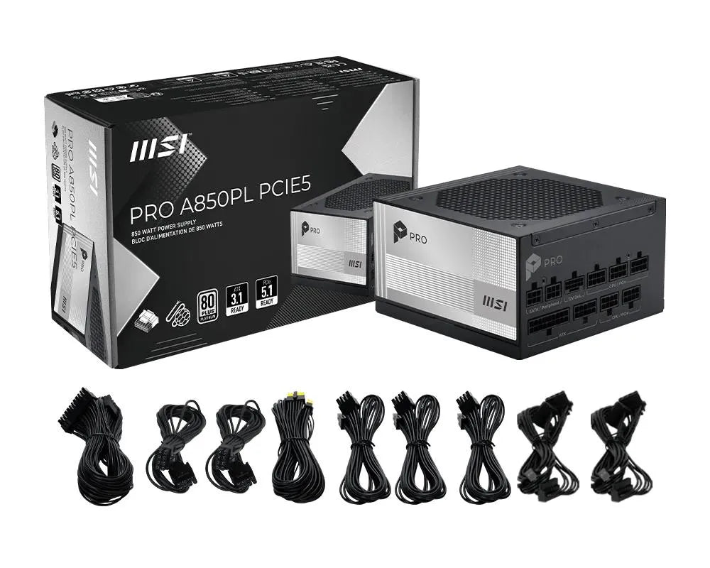 Power Supply|MSI|PRO A850PL PCIE5|ATX|PC|100 - 240 V|850 W|PROA850PLPCIE5